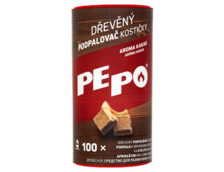 PE PO dřevěné kostičky (100ks/kra) kakao
